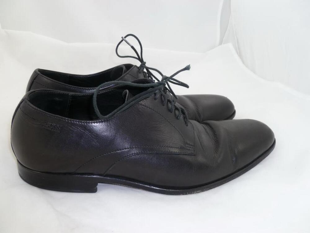 HUGO BOSS MITANO DERBY 8.5 USED BLACK DRESS OXFORD LEATHER SHOES 50190694 CHINA
